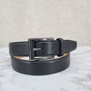 Louis Feraud Paris Classic Black Leather Belt